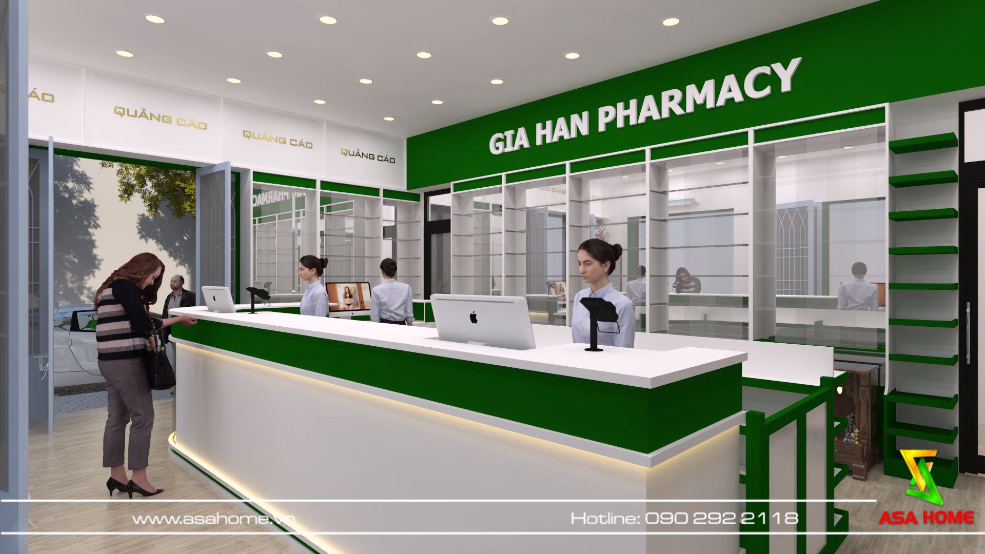 Thi công hệ thống nhà thuốc tây Gia Hân tại TP.HCM